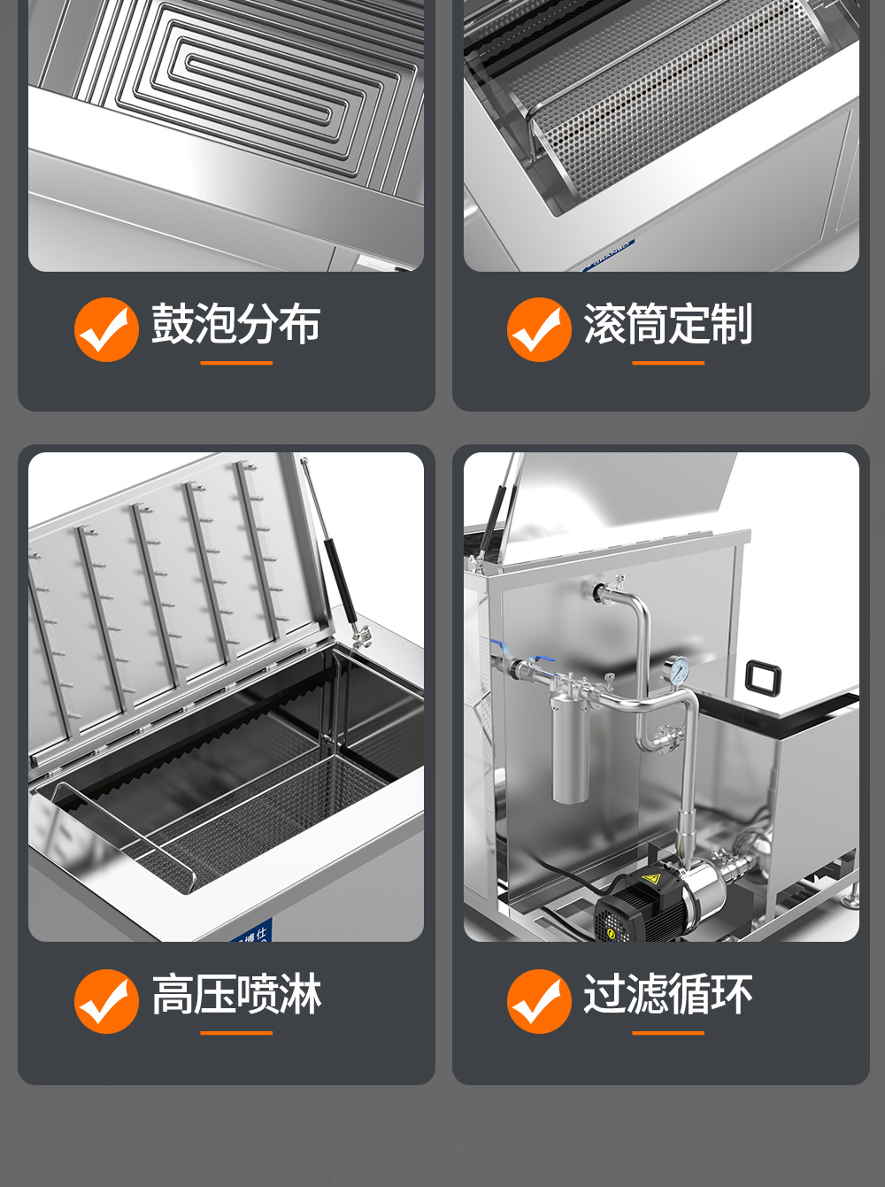 冠博仕GE1860H雙槽超聲波清洗機帶鼓風烘干 | 61L/900W | 可清洗灰塵、油污、銹跡、蠟、膠及其他污垢